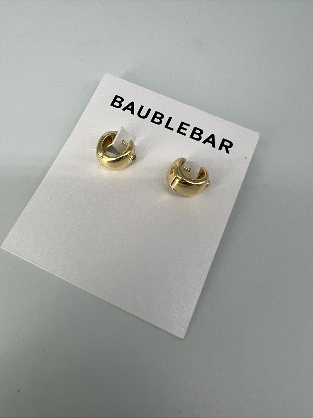 BaubleBar Polished Gold Mini Huggie Earrings